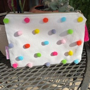 Pom Pom Multi color zipper Taylor Elliott Designs Make-up bag Pencil, travel bag